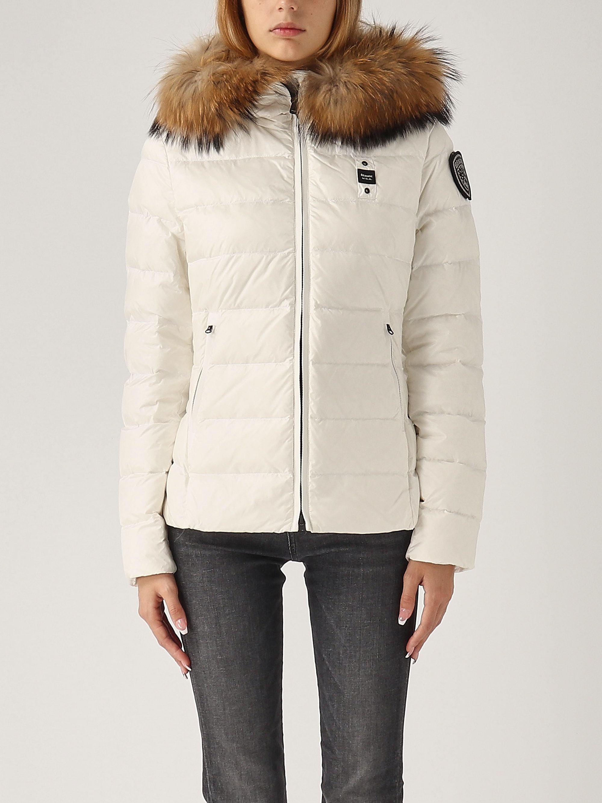 PIUMINO BLAUER ARCADIA TRAMA DRITTO CON PELO INT. PIUMA