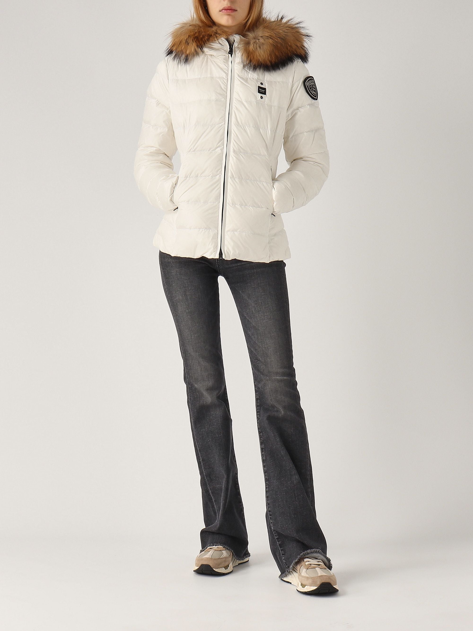 PIUMINO BLAUER ARCADIA TRAMA DRITTO CON PELO INT. PIUMA