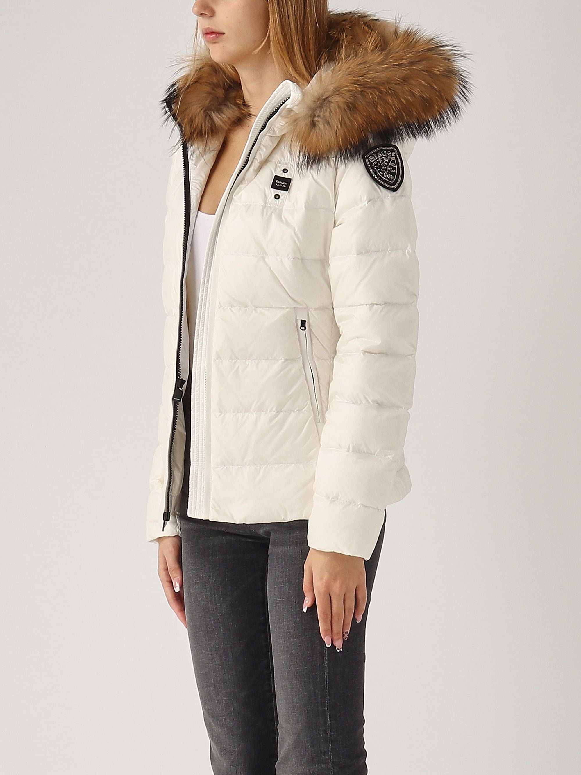 PIUMINO BLAUER ARCADIA TRAMA DRITTO CON PELO INT. PIUMA