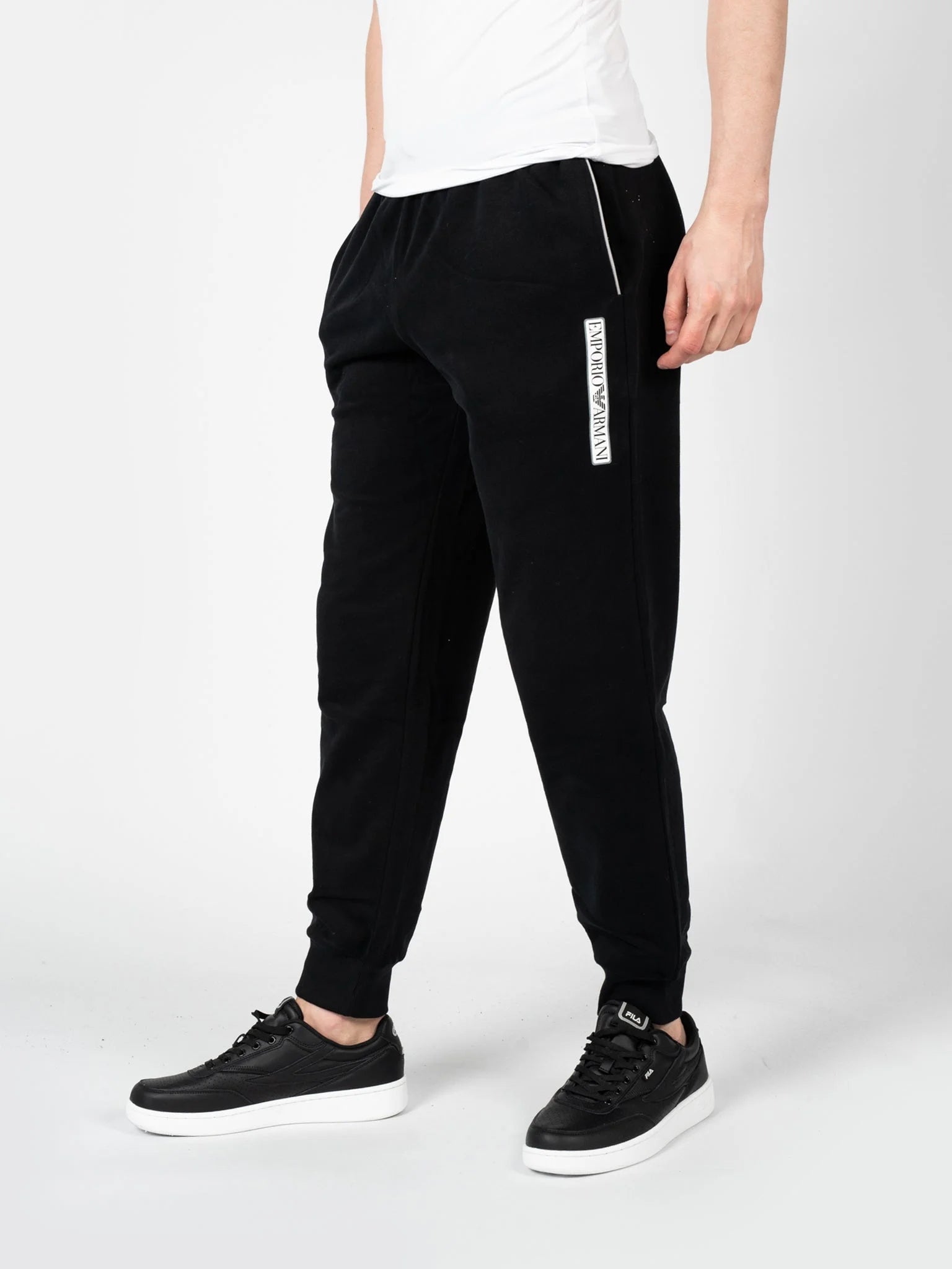 PANTALONE ARMANI IN FELPA LOGO LATO