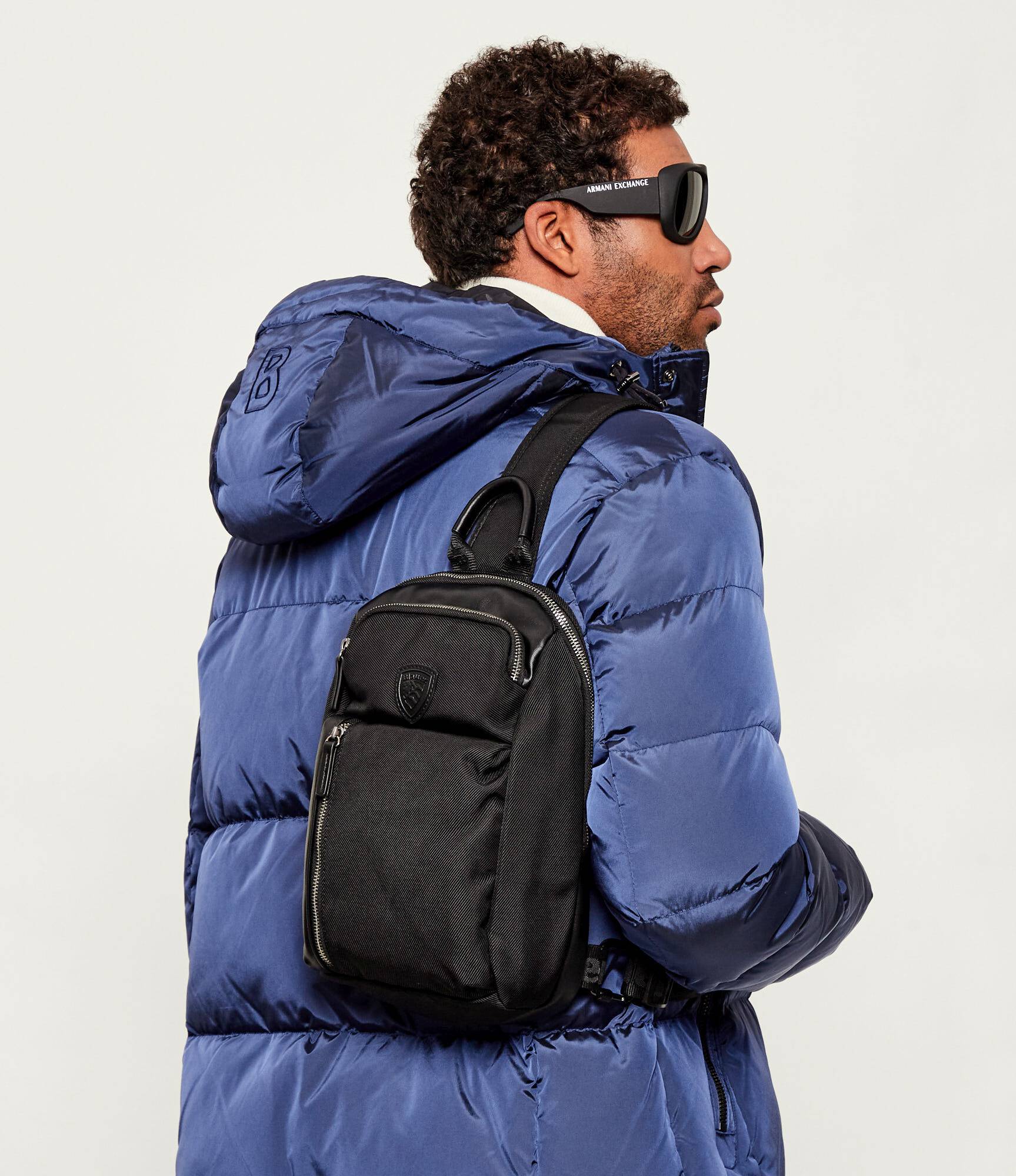 MONOSPALLA BLAUER BORSELLO DOYERS PELLE CORDURA 30X20X10