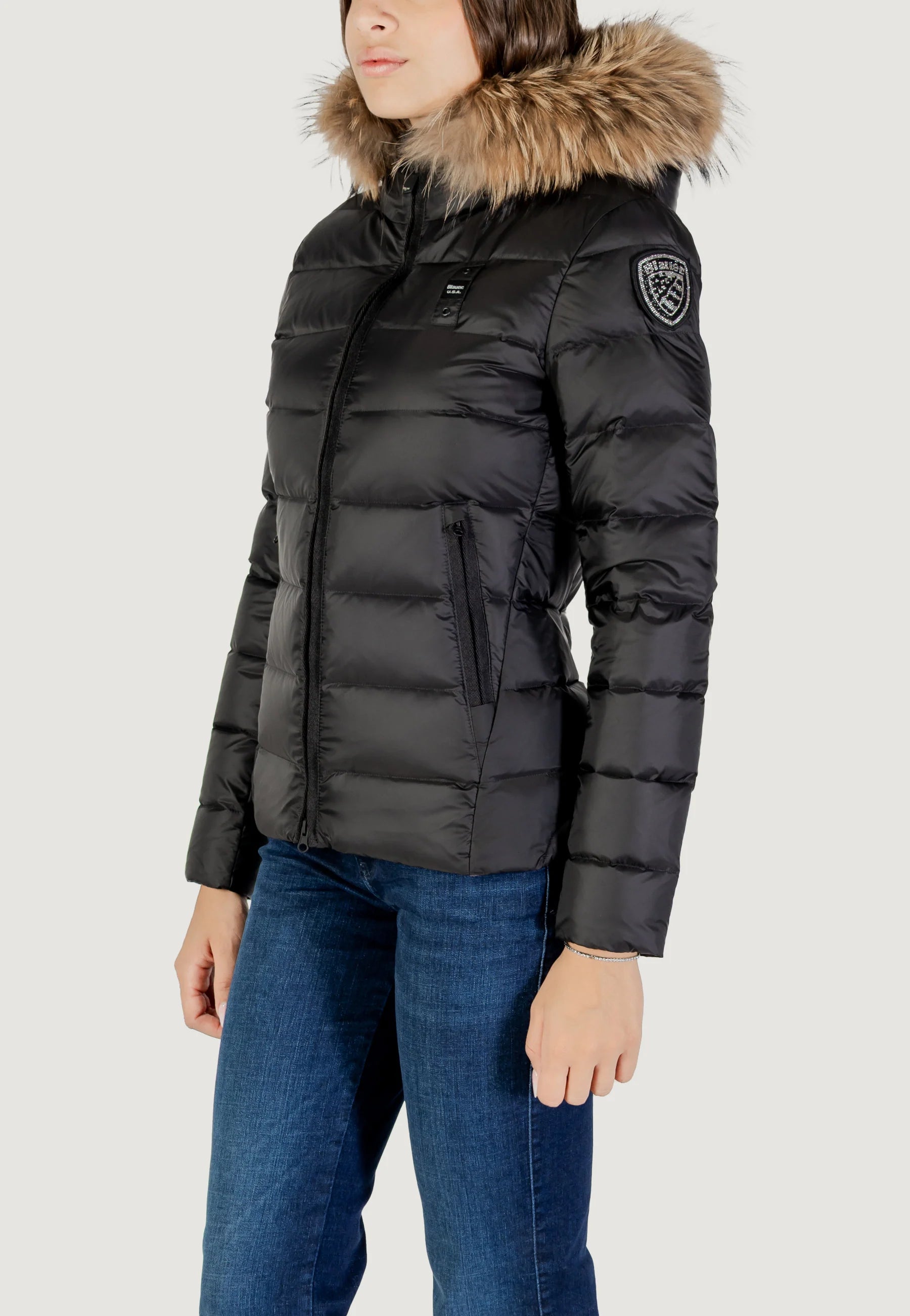 PIUMINO BLAUER ARCADIA TRAMA DRITTO CON PELO INT. PIUMA