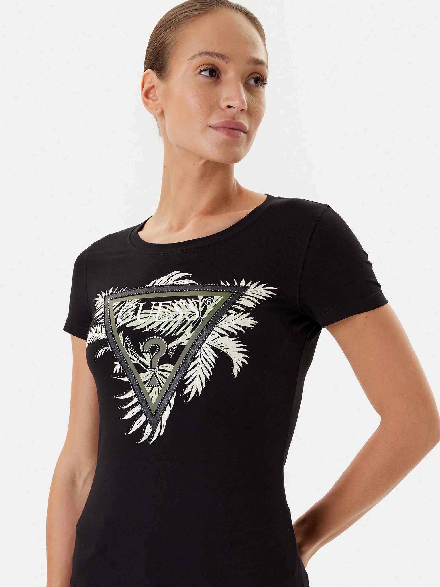 TSHIRT GUESS TRIANGLE PALM SLIM FIT