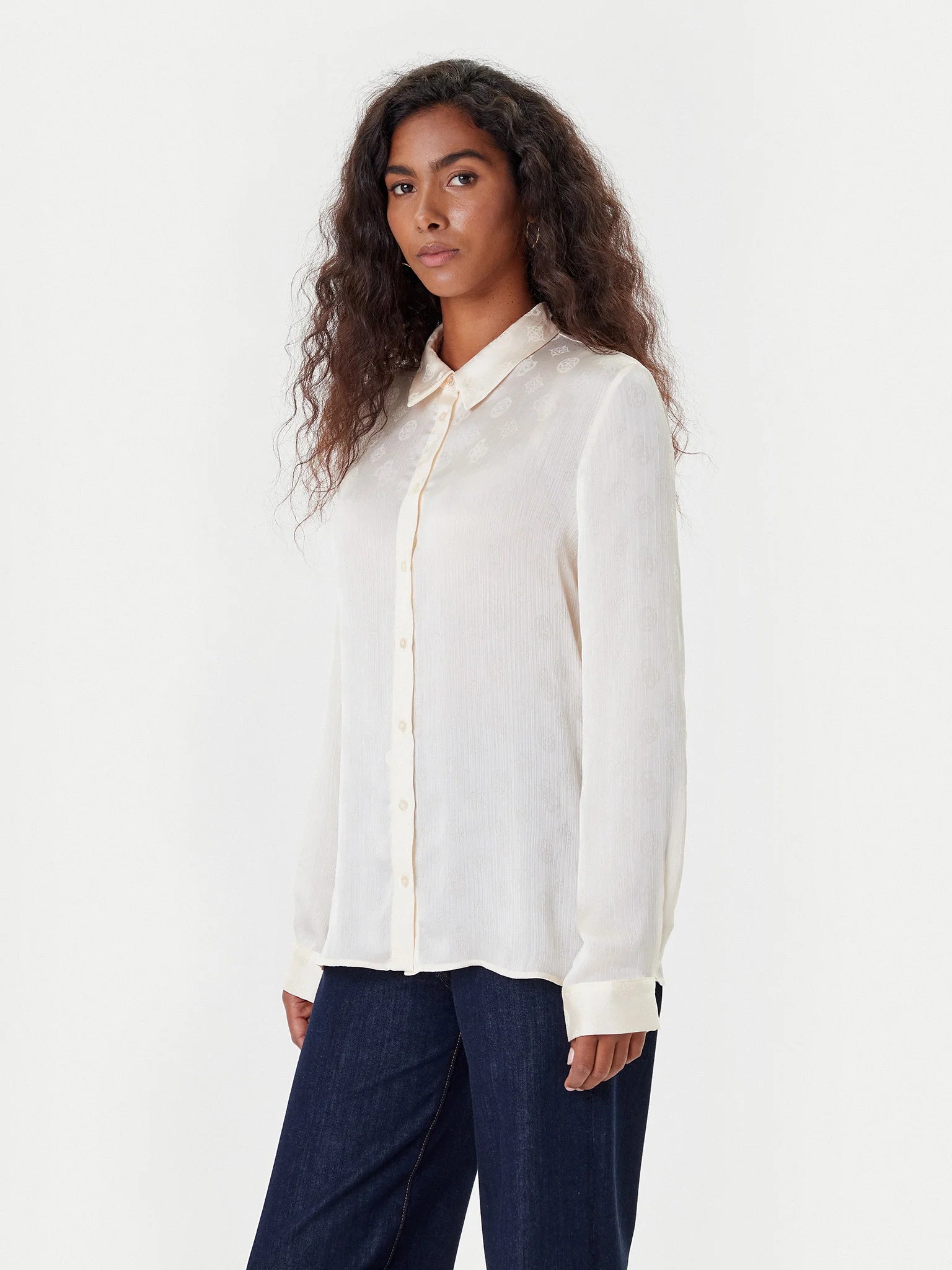 CAMICIA GUESS MARTHE BLUSA LOGO ALL OVER IN TONO