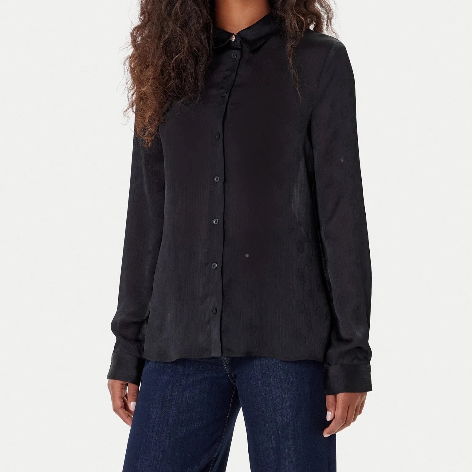 CAMICIA GUESS MARTHE BLUSA LOGO ALL OVER IN TONO