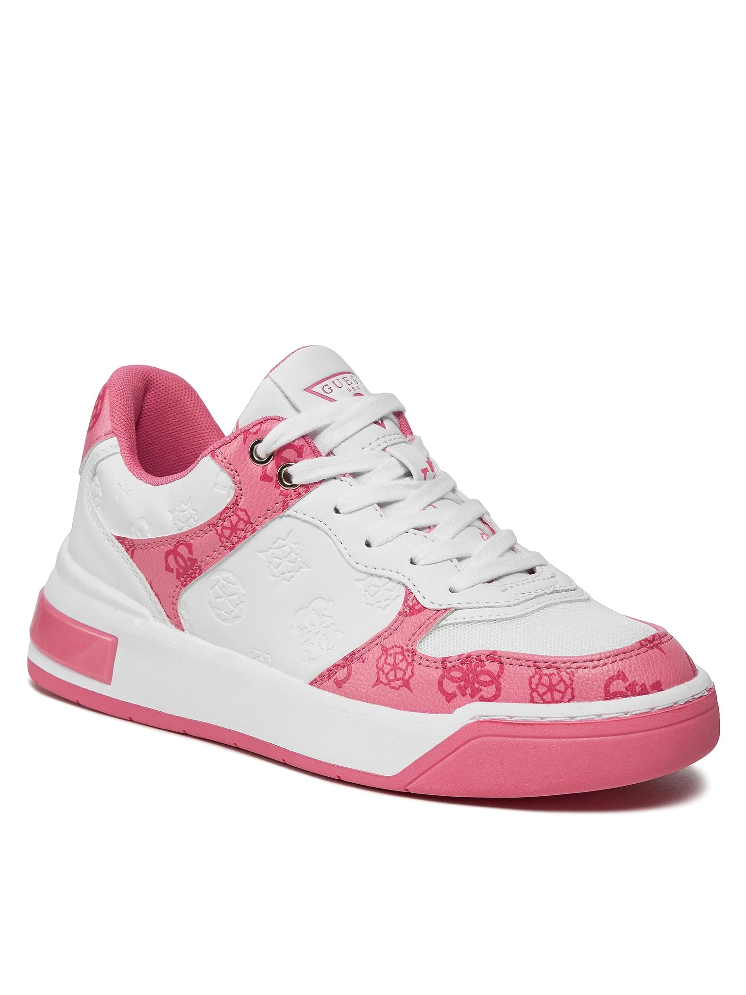 SCARPE GUESS CLARKZ LV FONDO CASSETTA BIANCO ROSA