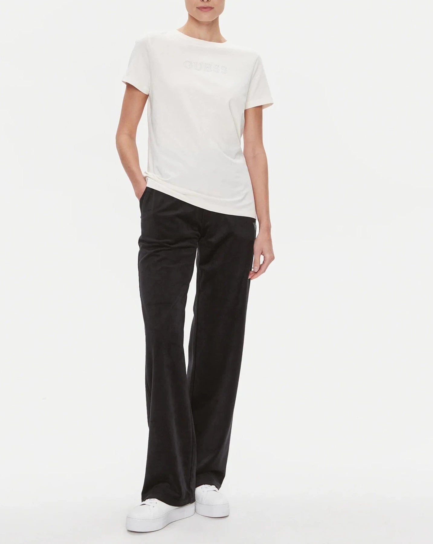 TSHIRT GUESS BRIANA MC LOGO STRASS