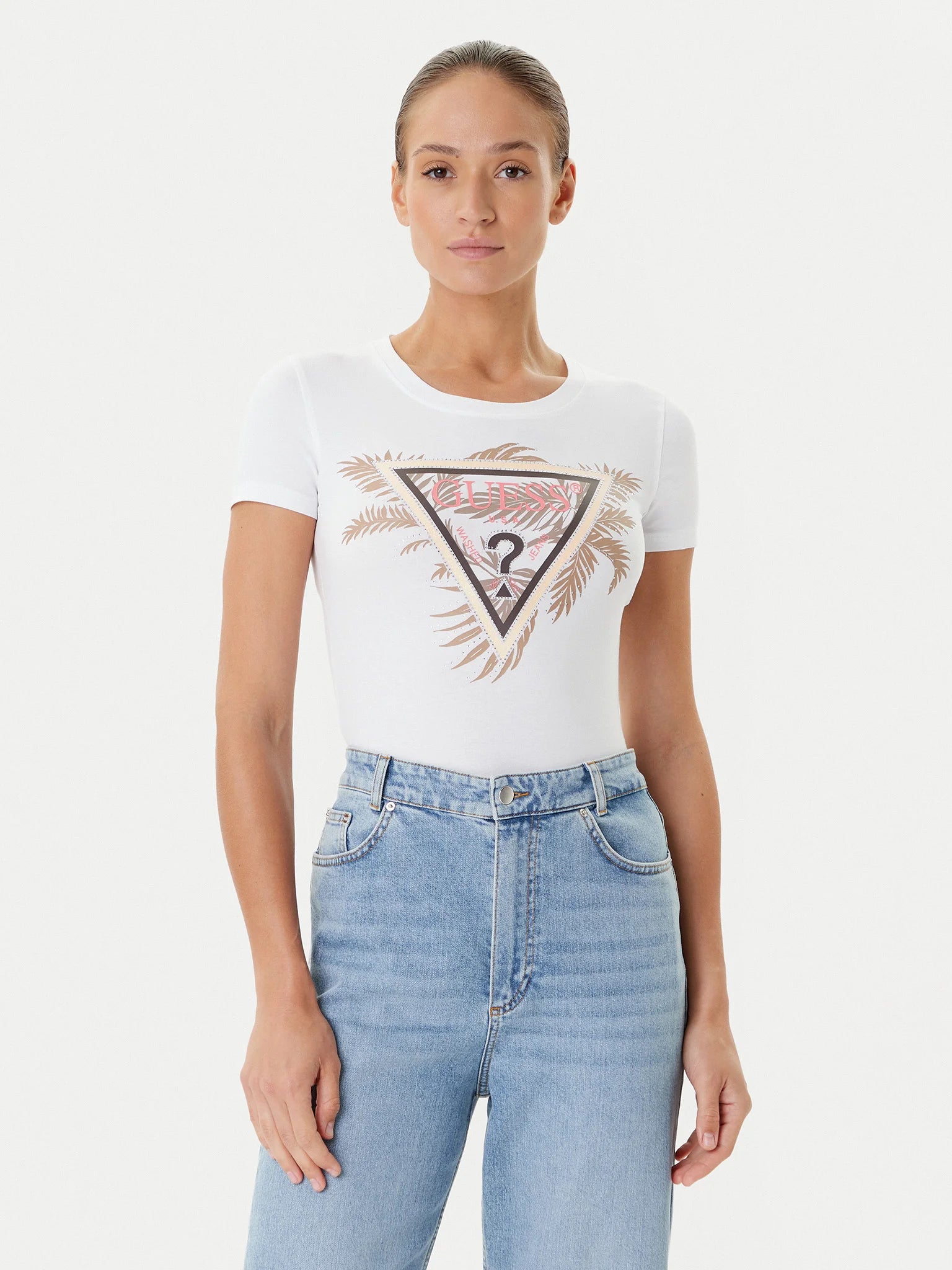 TSHIRT GUESS TRIANGLE PALM SLIM FIT
