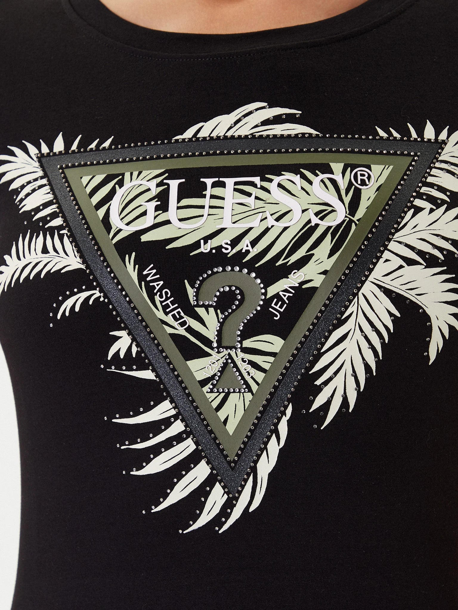TSHIRT GUESS TRIANGLE PALM SLIM FIT