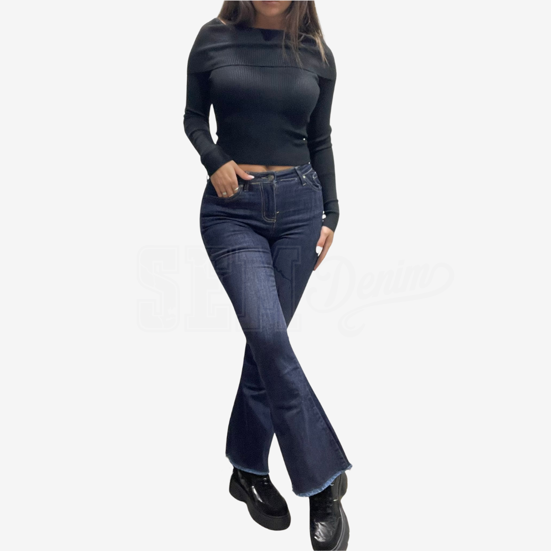 JEANS SEM AMANDA V. ALTA FONDO ZAMPA TAGLIATO RIBCAGE