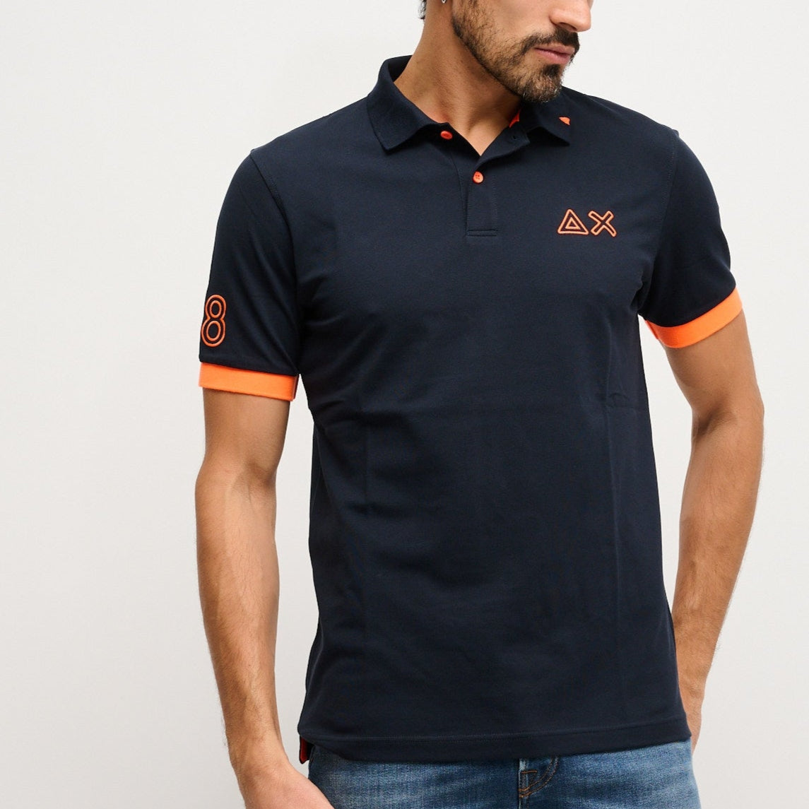 POLO SUN68 LOGO FLUO MC