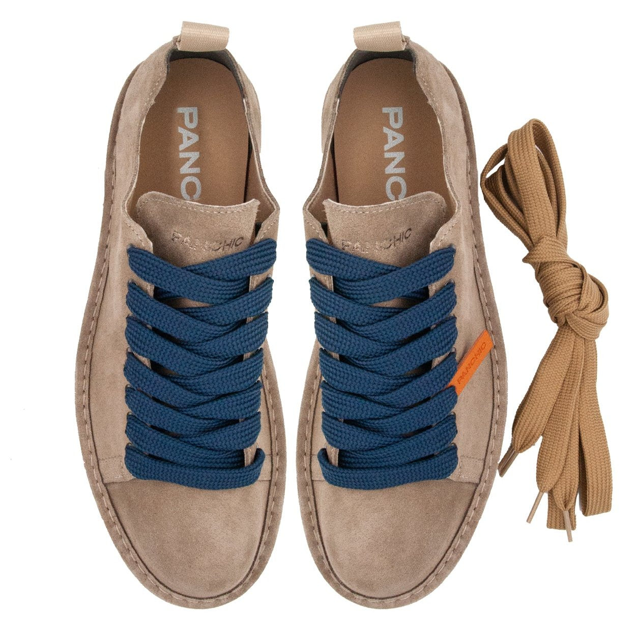 POLACCHINO PANCHIC LOW SUEDE INT. FUR WALNUT L. COBALT