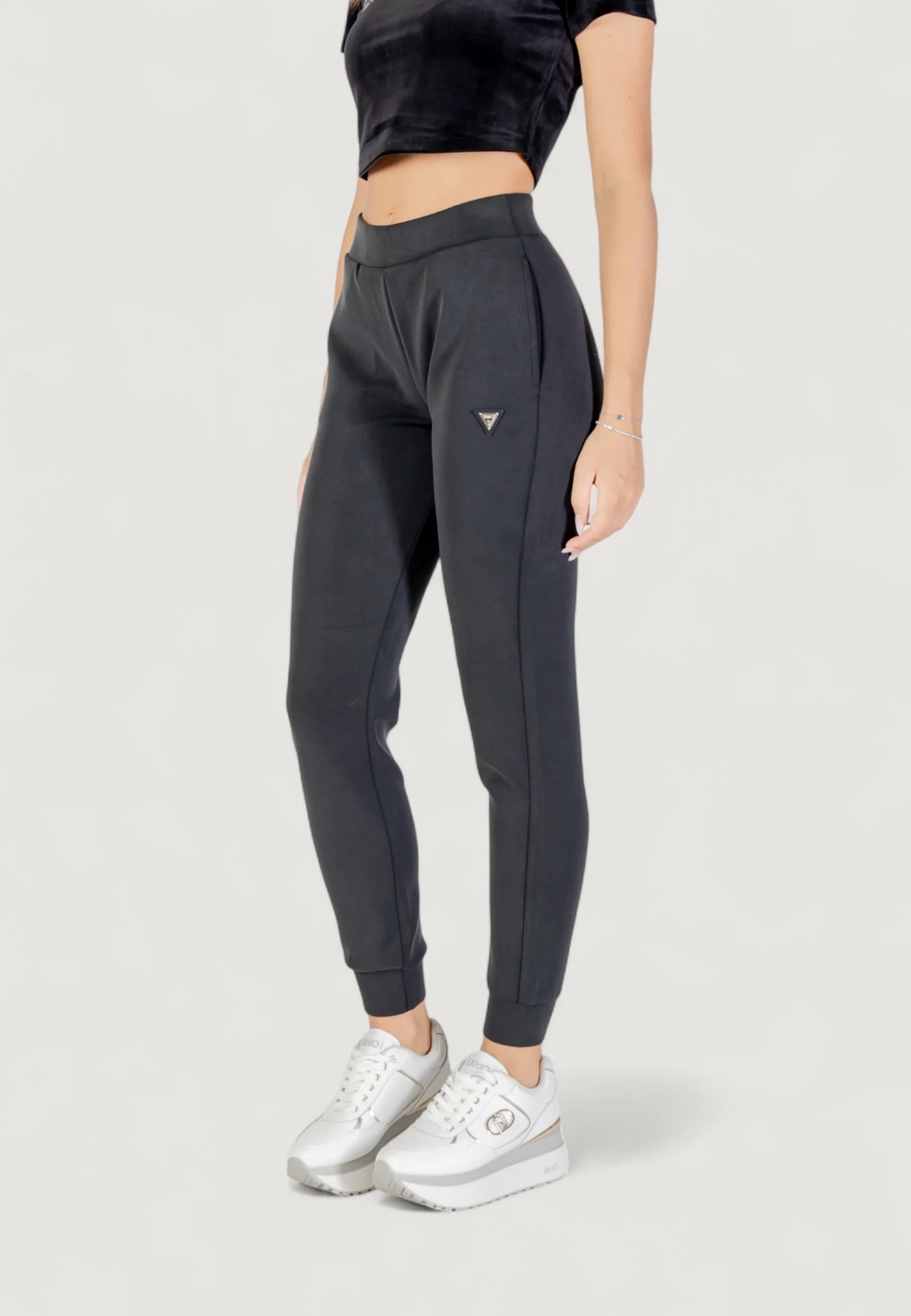 PANTALONE GUESS OLYMPE LONG CON POLSINO SUL FONDO