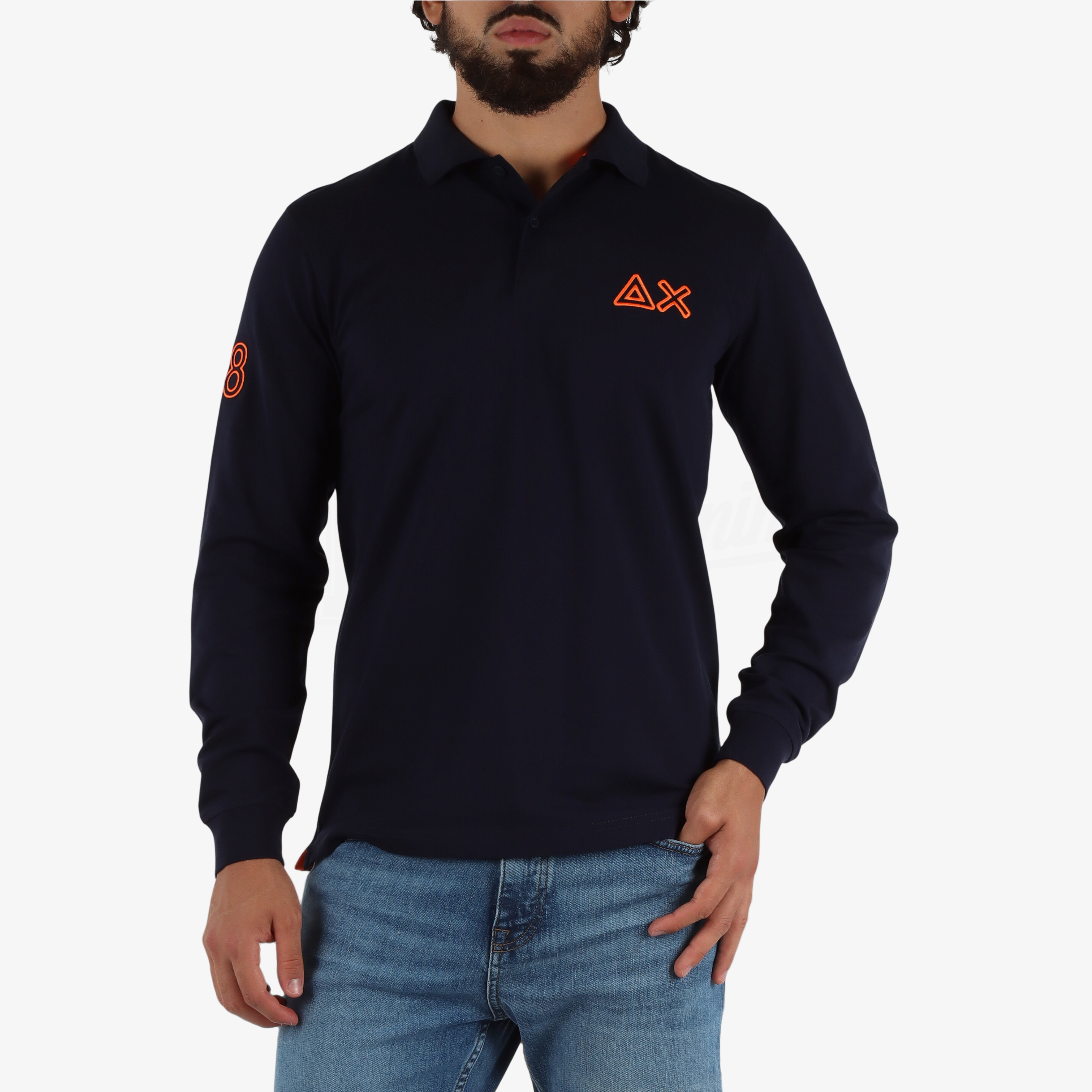 POLO SUN68 ML BIG LOGO FLUO