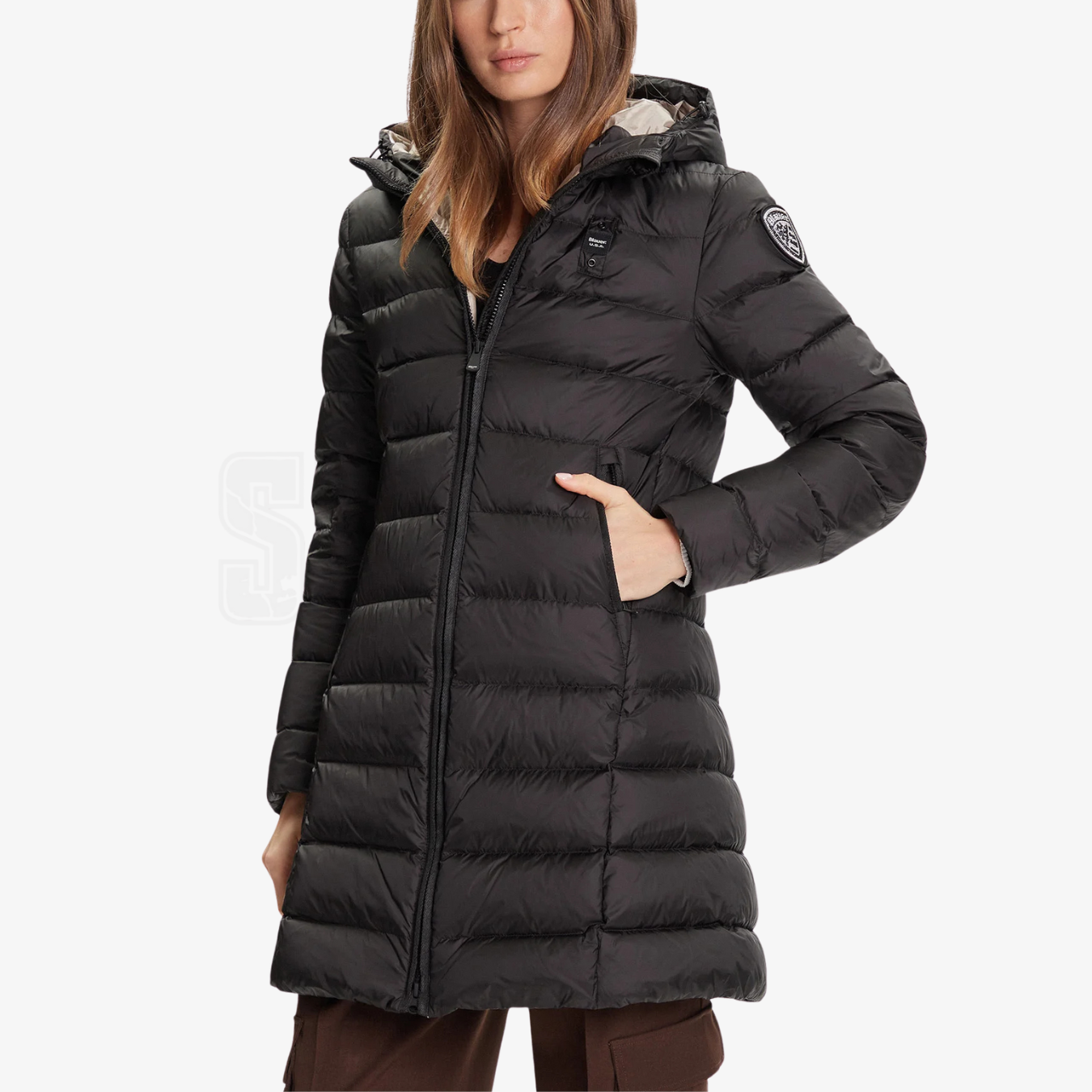 PIUMINO LUNGO BLAUER AGNES INT. PIUMA LOGO STRASS