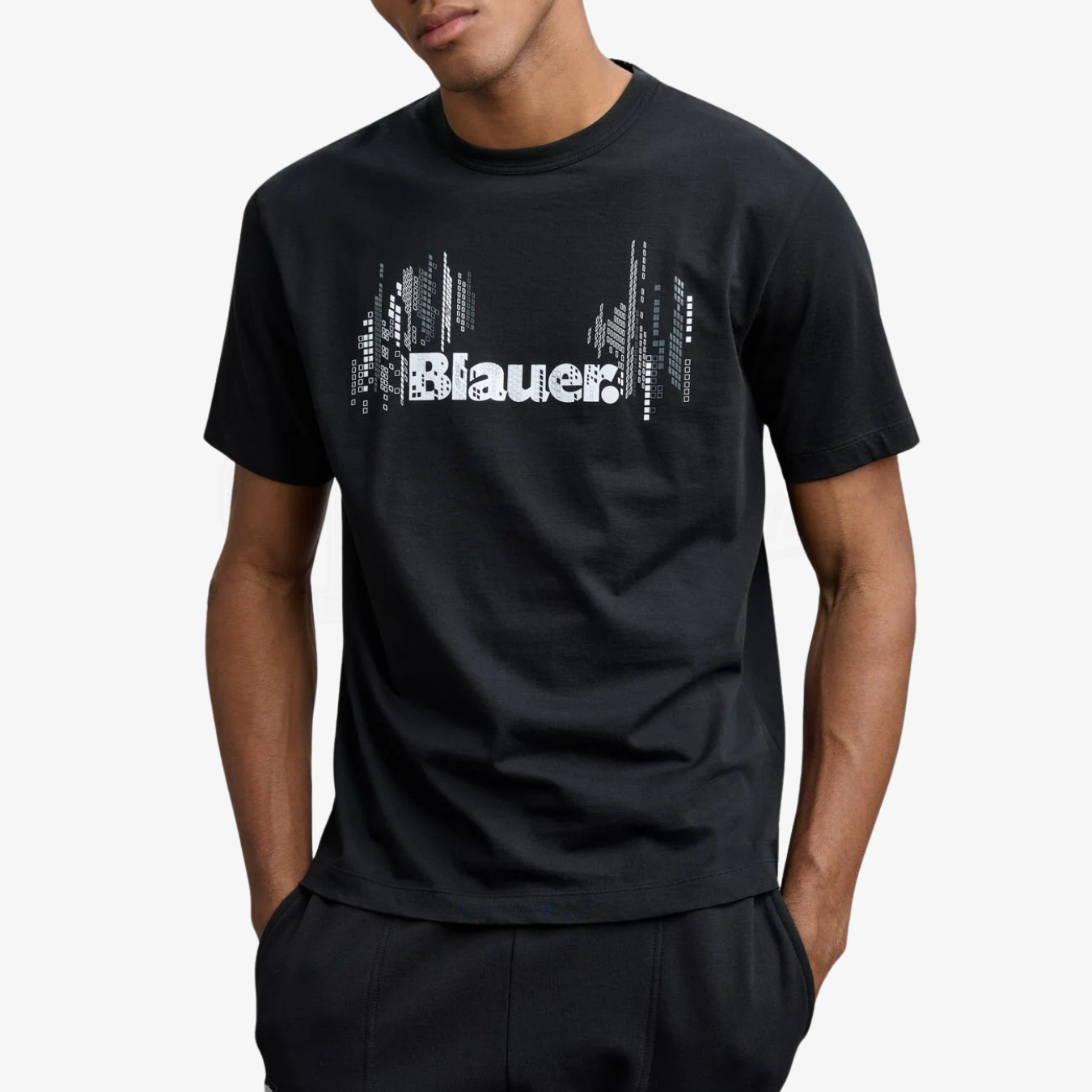 TSHIRT BLAUER TOWN LOGO FRONTALE EFFETTI