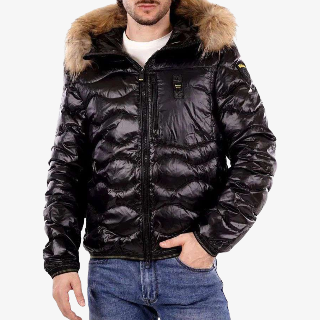 PIUMINO BLAUER WAVEFUR ONDINA INT PIUMA CON PELO UOMO