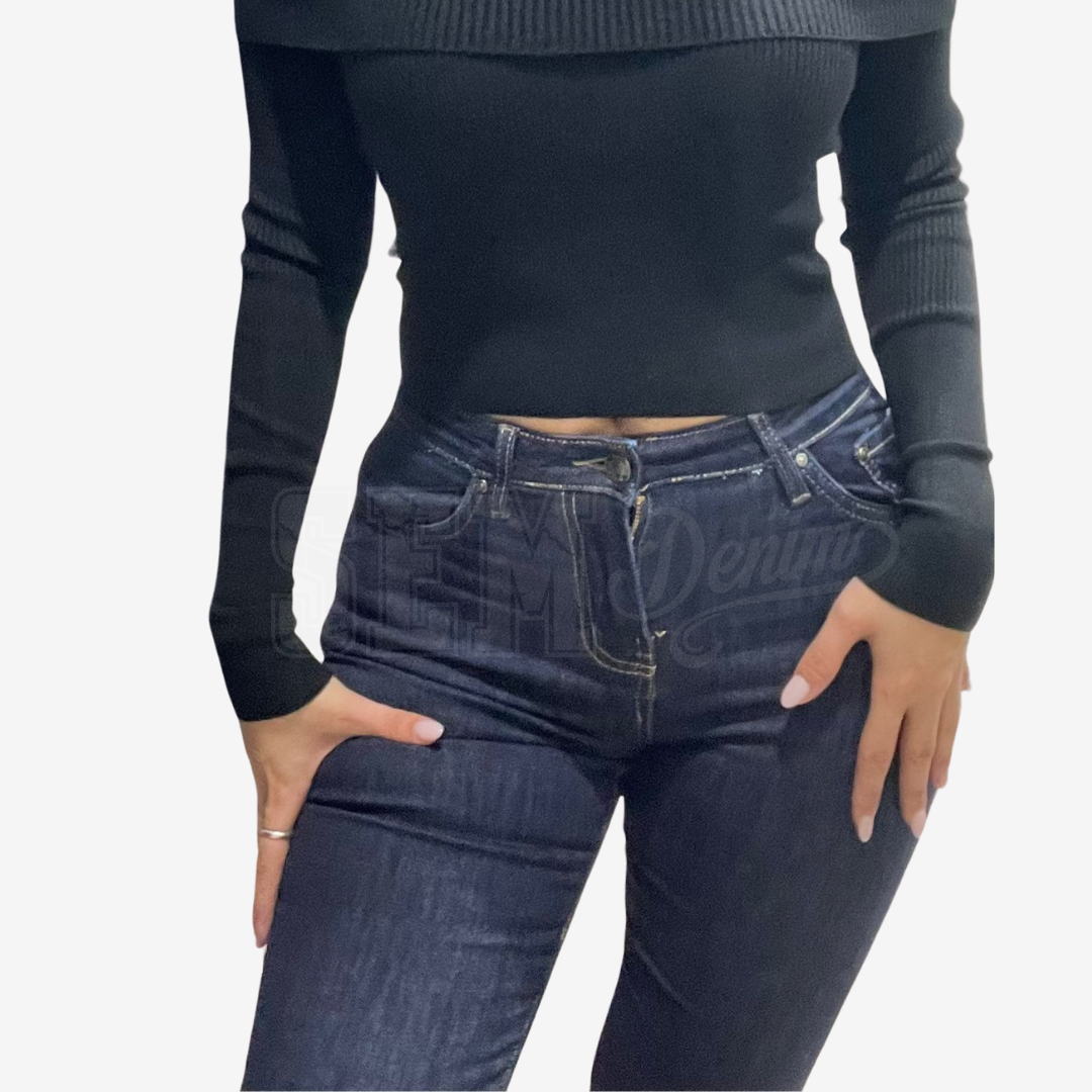 JEANS SEM AMANDA V. ALTA FONDO ZAMPA TAGLIATO RIBCAGE