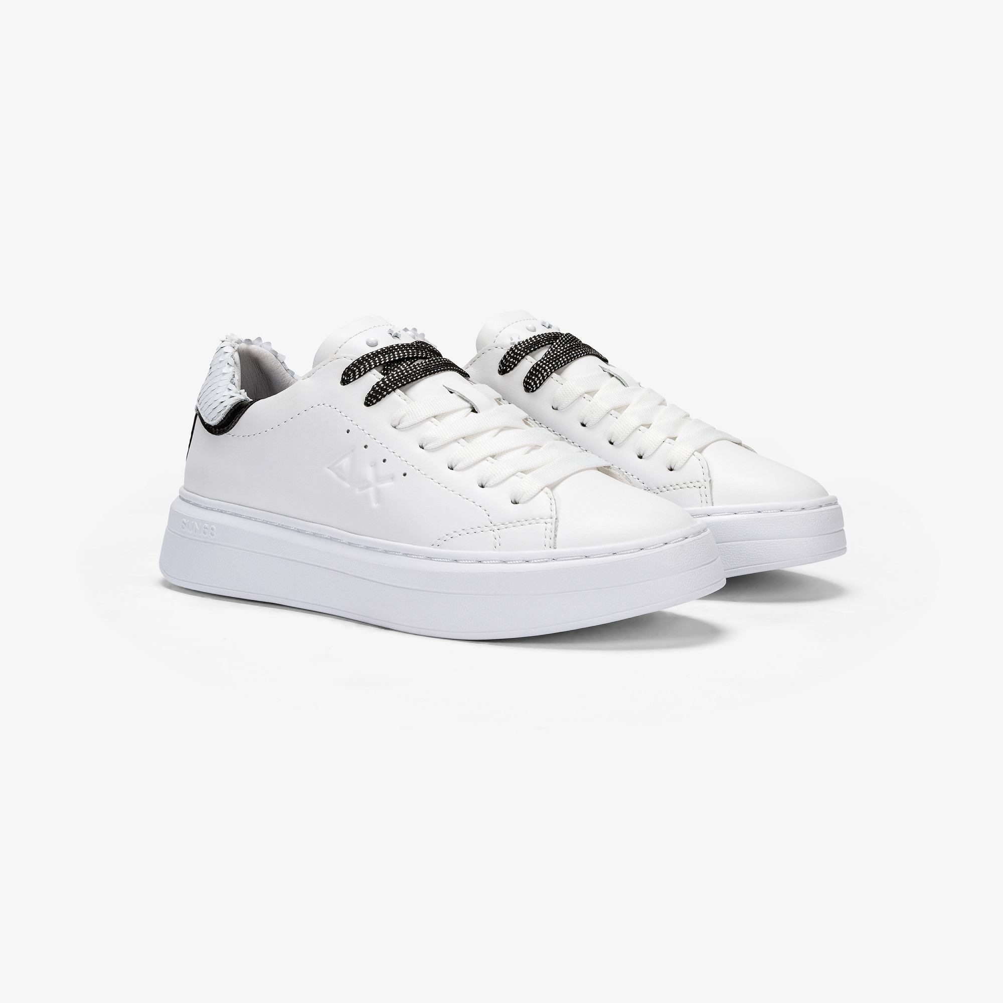 SCARPE SUN68 GRACE LEATHER FONDO CASSETTA BIANCO