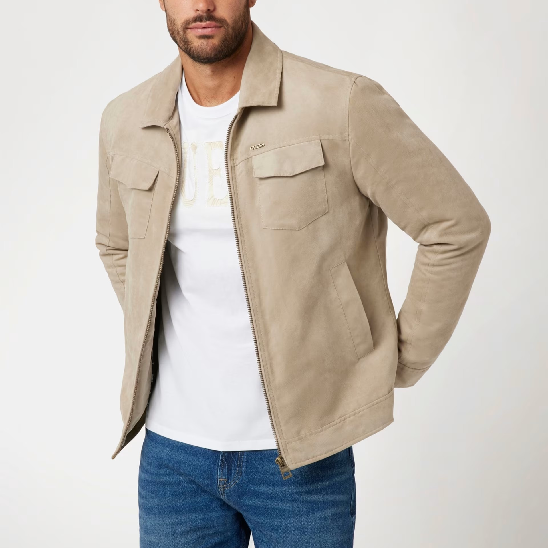 GIACCA GUESS SUEDE TRUCKER