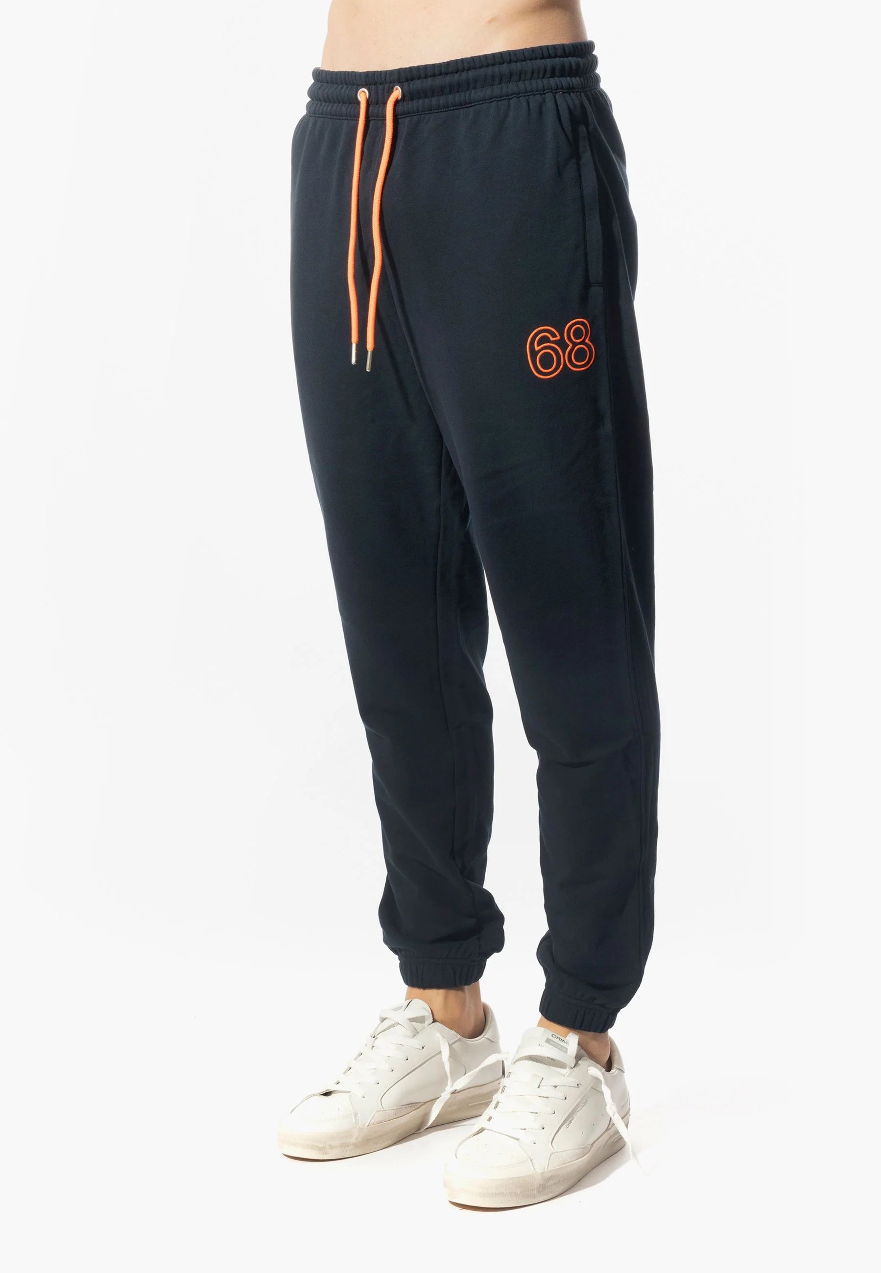 JOGGER SUN68 PANTALONE LOGO BIG FLUO IN FELPA FLEECE