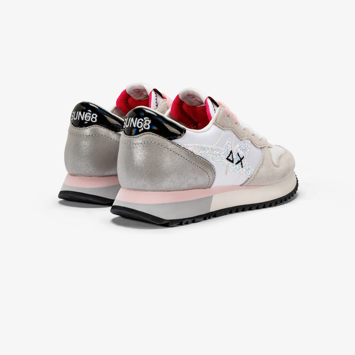 SCARPE SUN68 STARGIRL GLITTER LOGO BIANCO