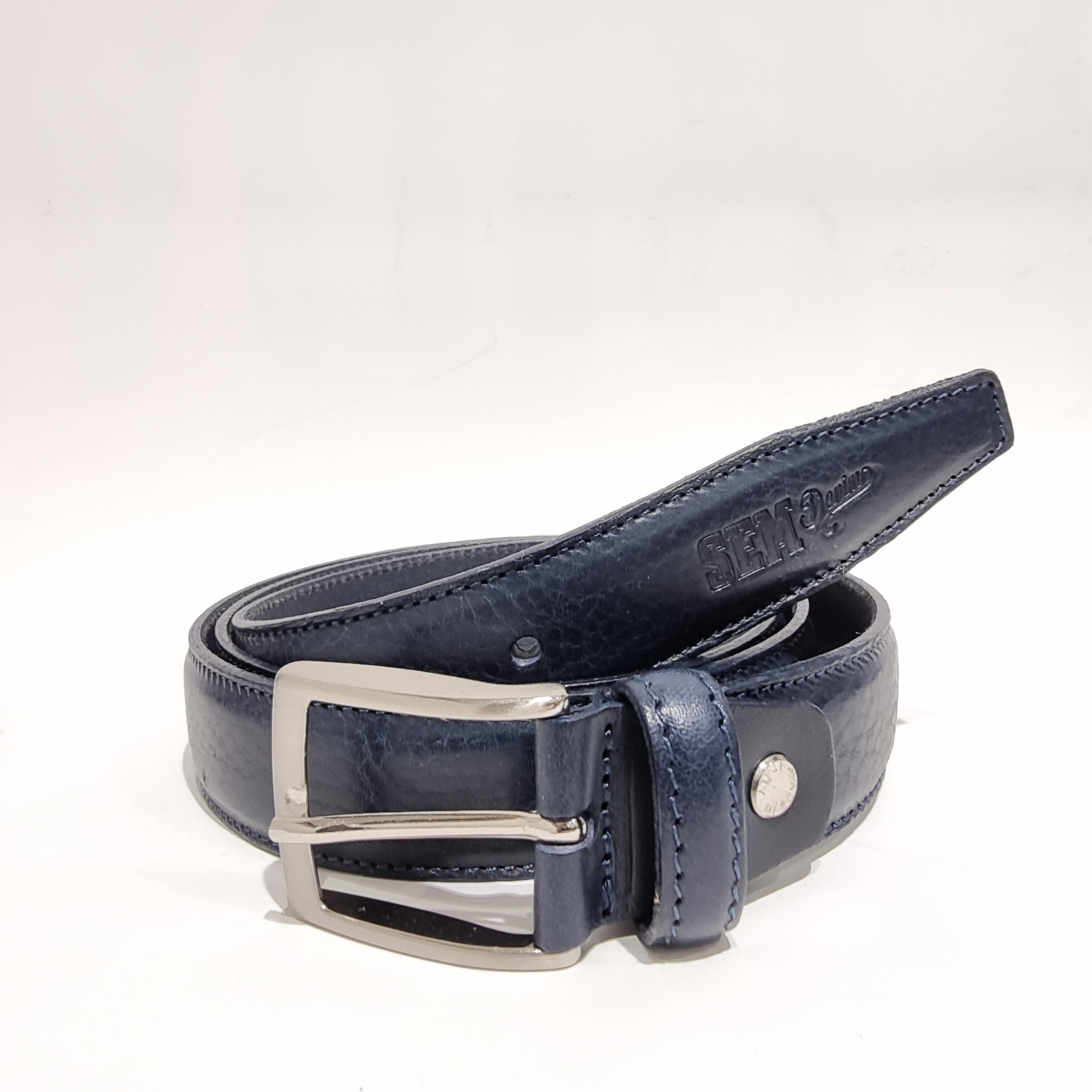 SEM DENIM CINTURA 3CM PELLE LASCIA PUNTO FESTONE