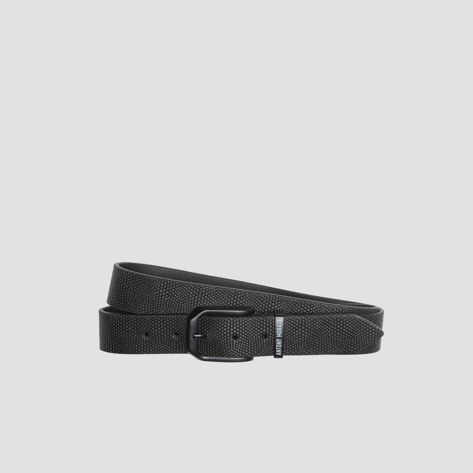 CINTURA 3.5 IN PELLE CON FIBBIA LUCIDA